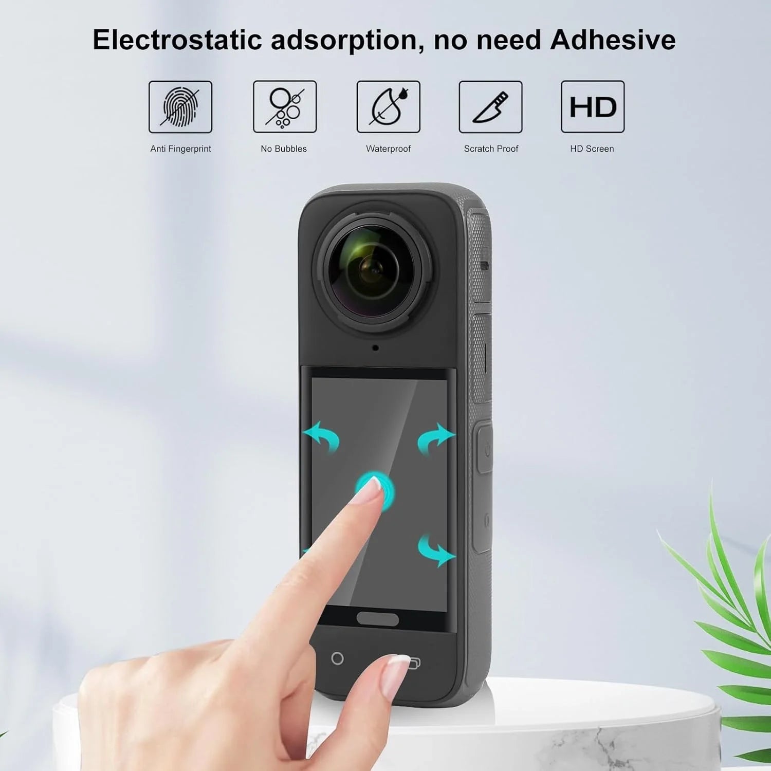 Aplicarea foliei pe lentila camerei Insta360 X4