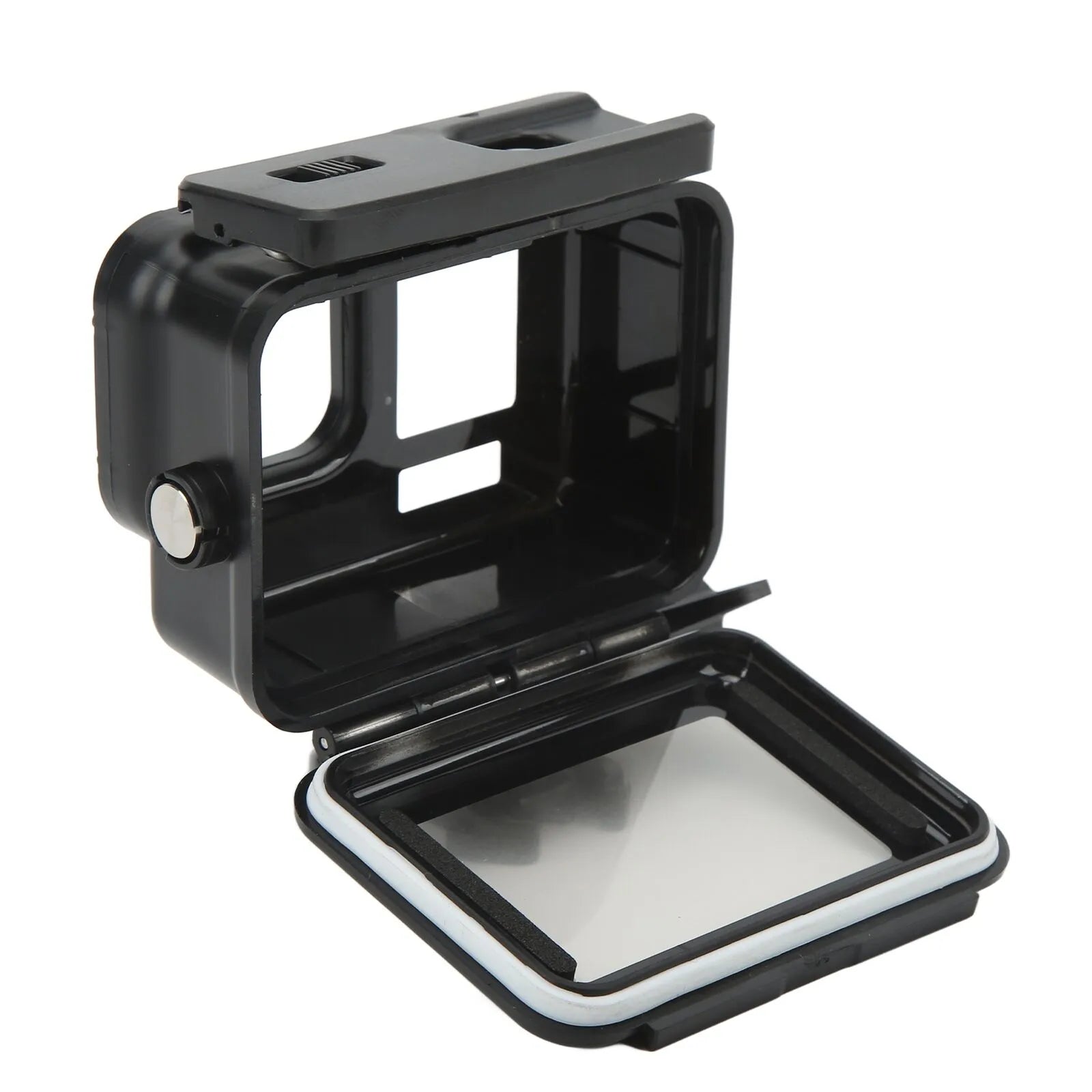 Carcasa protectie subacvatica (waterproof) neagra pentru GoPro Hero 9, GoPro Hero 10, GoPro Hero 11 si GoPro Hero 12, cu clema prindere Quick Release si surub