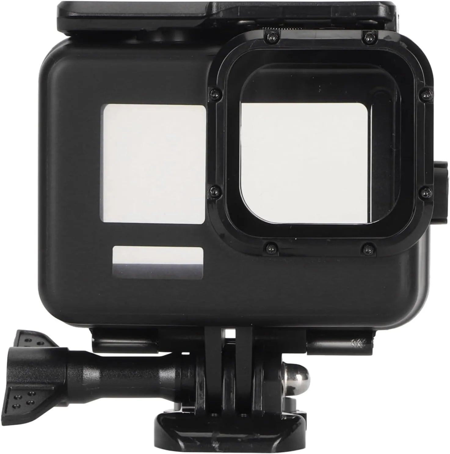 Carcasa protectie subacvatica (waterproof) neagra pentru GoPro Hero 9, GoPro Hero 10, GoPro Hero 11 si GoPro Hero 12, cu clema prindere Quick Release si surub