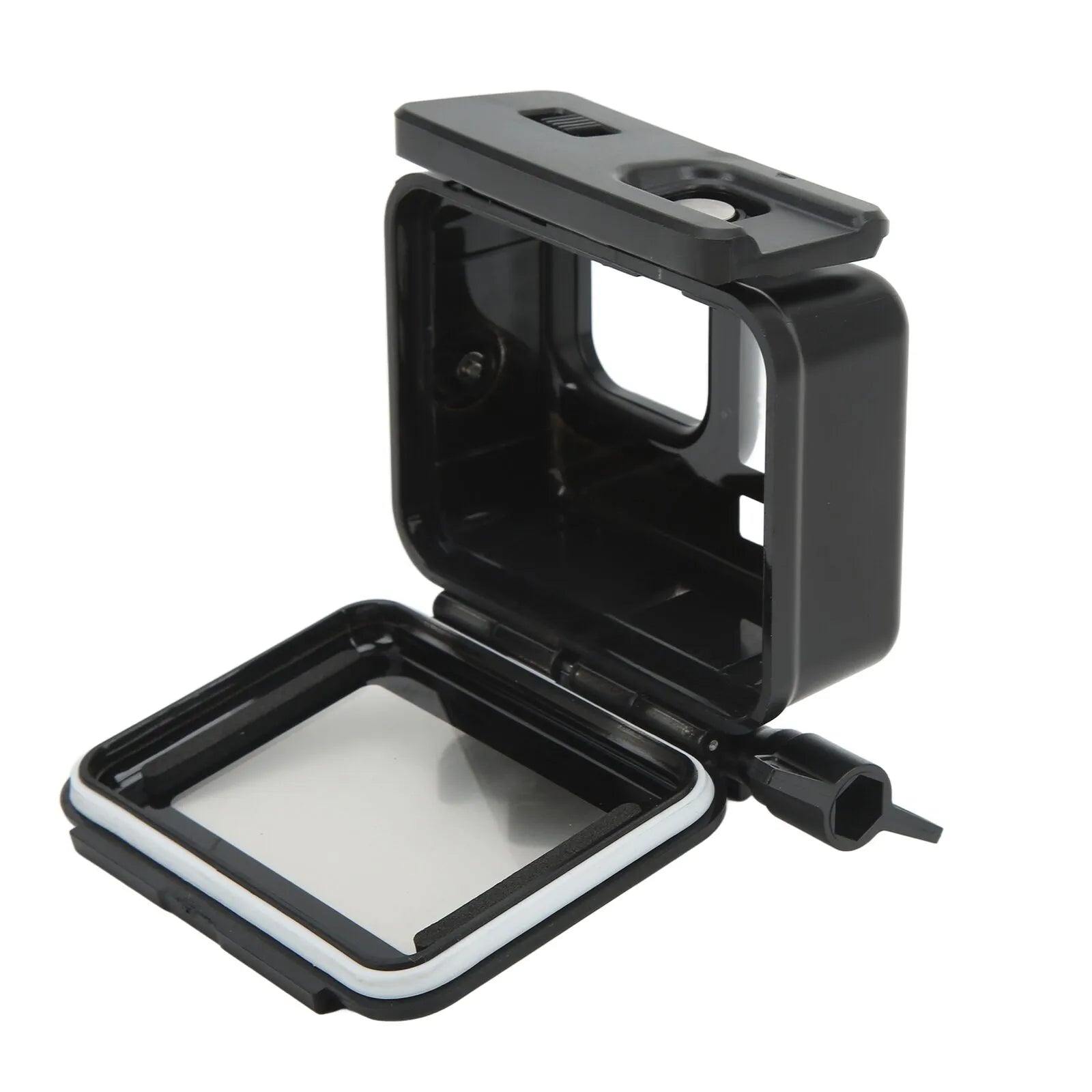 Carcasa protectie subacvatica (waterproof) neagra pentru GoPro Hero 9, GoPro Hero 10, GoPro Hero 11 si GoPro Hero 12, cu clema prindere Quick Release si surub