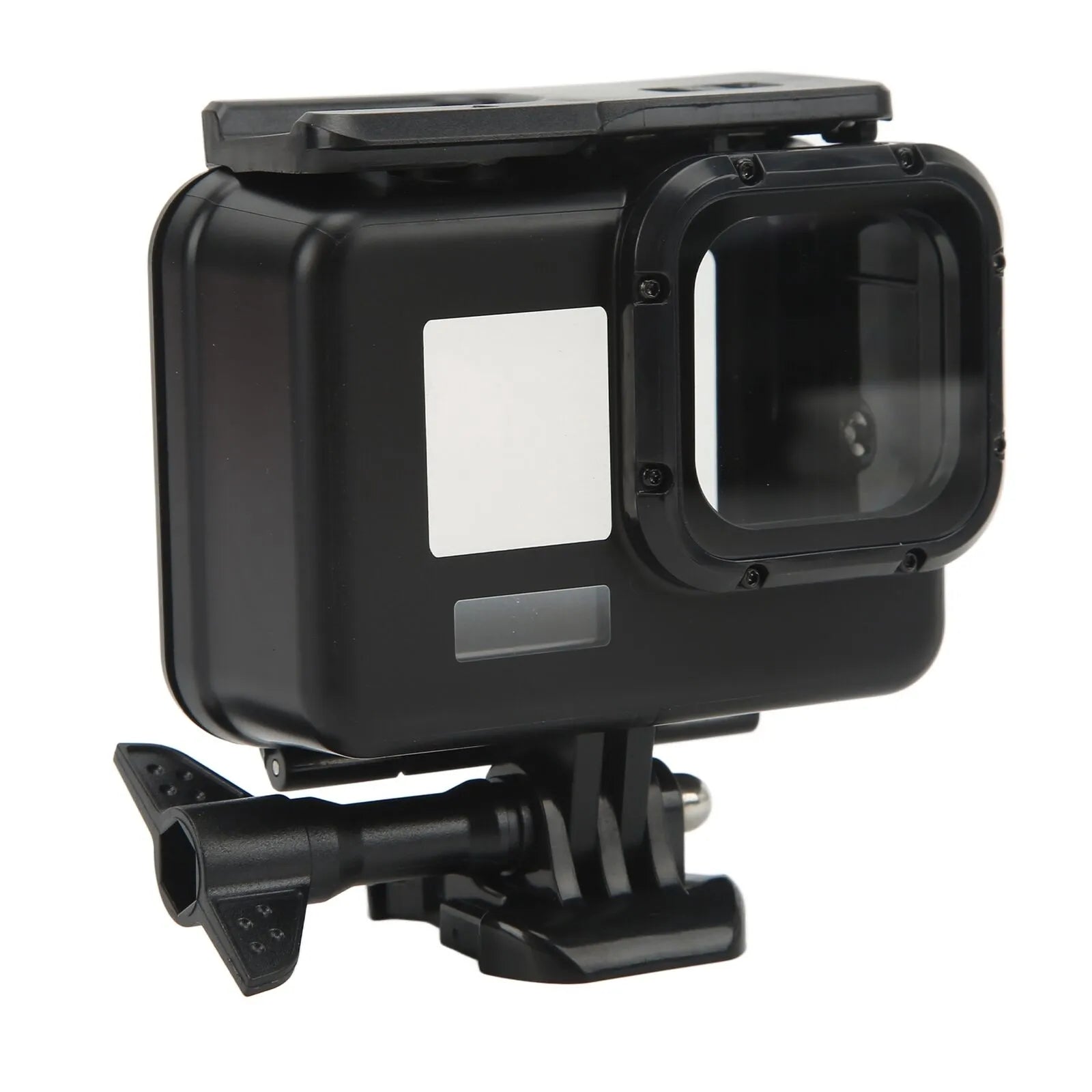 Carcasa protectie subacvatica (waterproof) neagra pentru GoPro Hero 9, GoPro Hero 10, GoPro Hero 11 si GoPro Hero 12, cu clema prindere Quick Release si surub