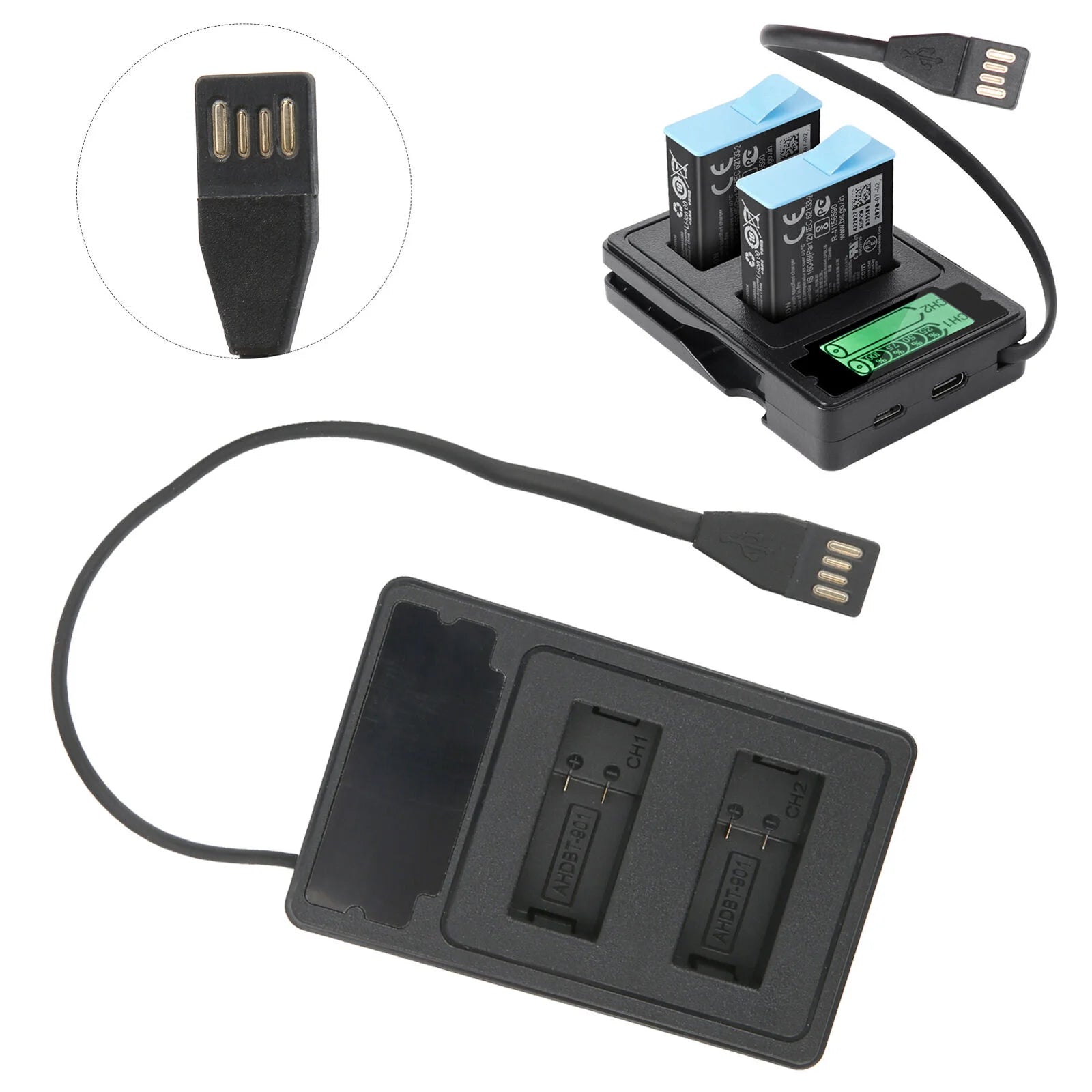 Incarcator baterii ADBAT-011/AHDBT-901 pentru camere GoPro Hero 9, 10, 11, 12