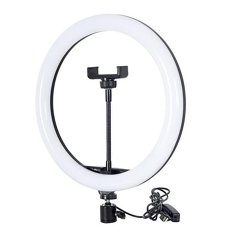 Lampa circulara LED diametru 26 cm cu telecomanda si suport telefon