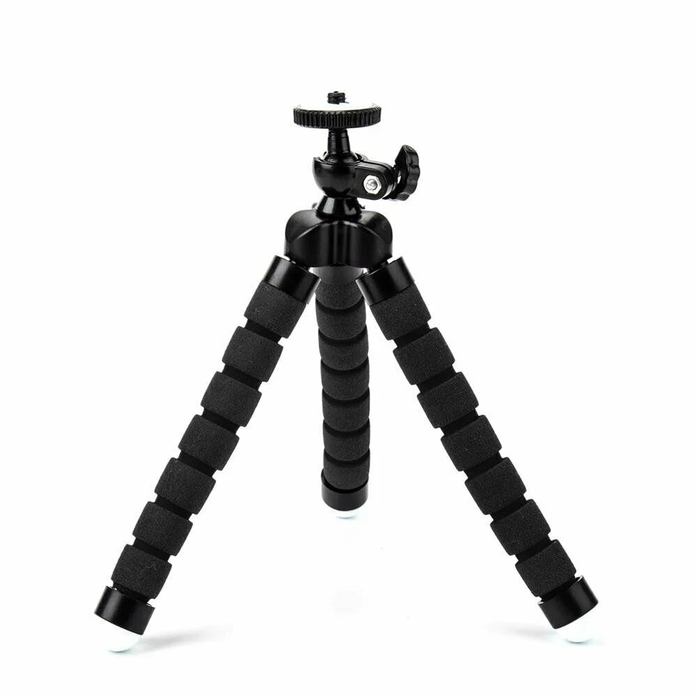 Mini trepied flexibil de 12 cm, evidențiind picioarele acoperite cu spumă anti-alunecare