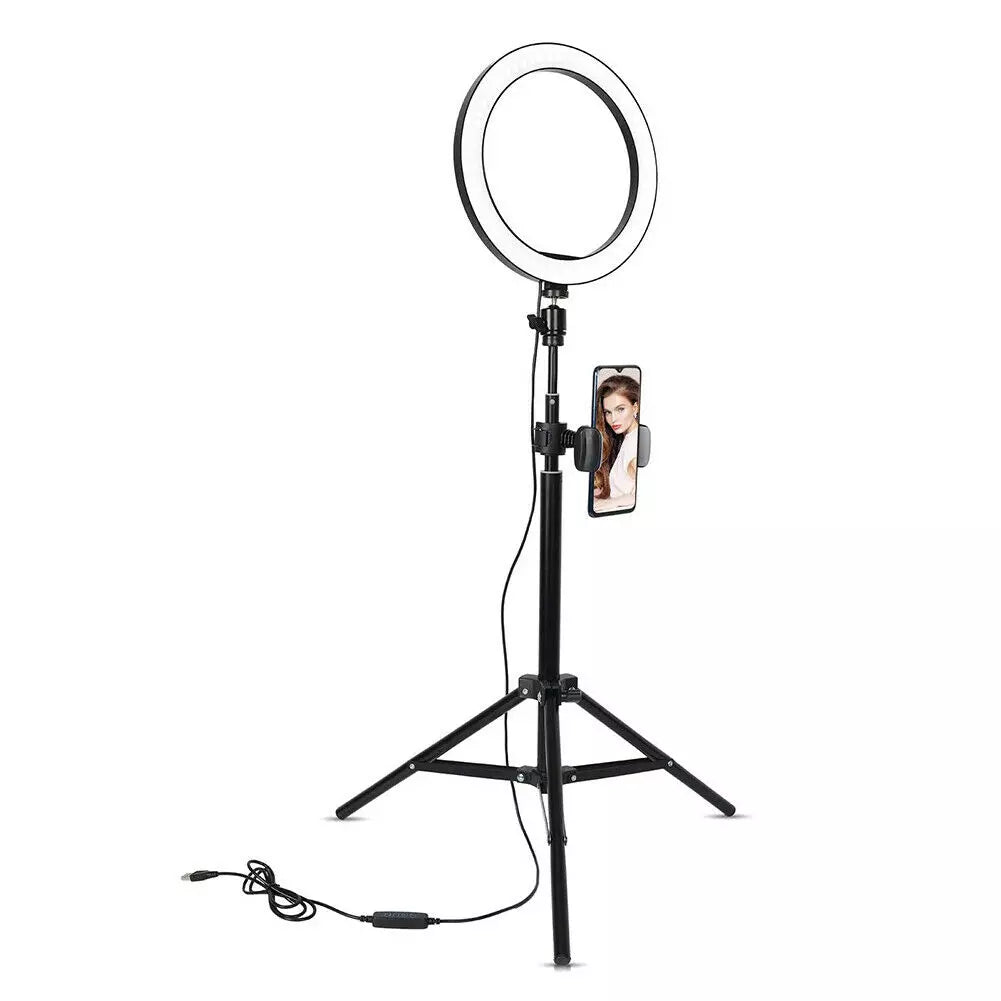Lampa LED circulară de 30cm cu suport telefon și trepied