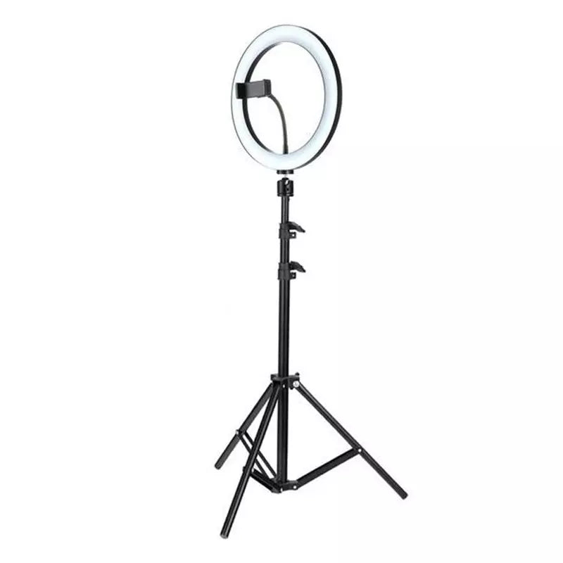 Lampa LED circulară de 30cm cu suport telefon și trepied