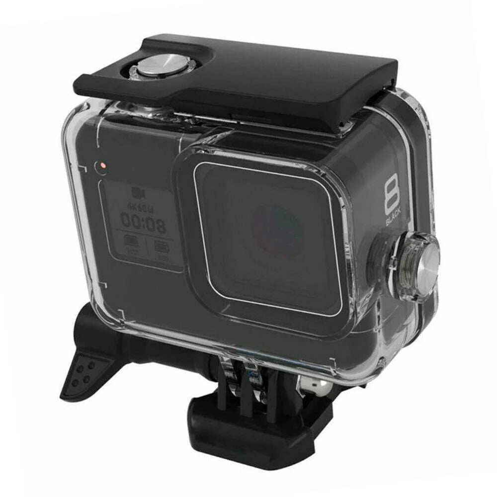 Carcasă subacvatică GoPro Hero 8 cu cameră montată – protecție pentru filmări sub apă