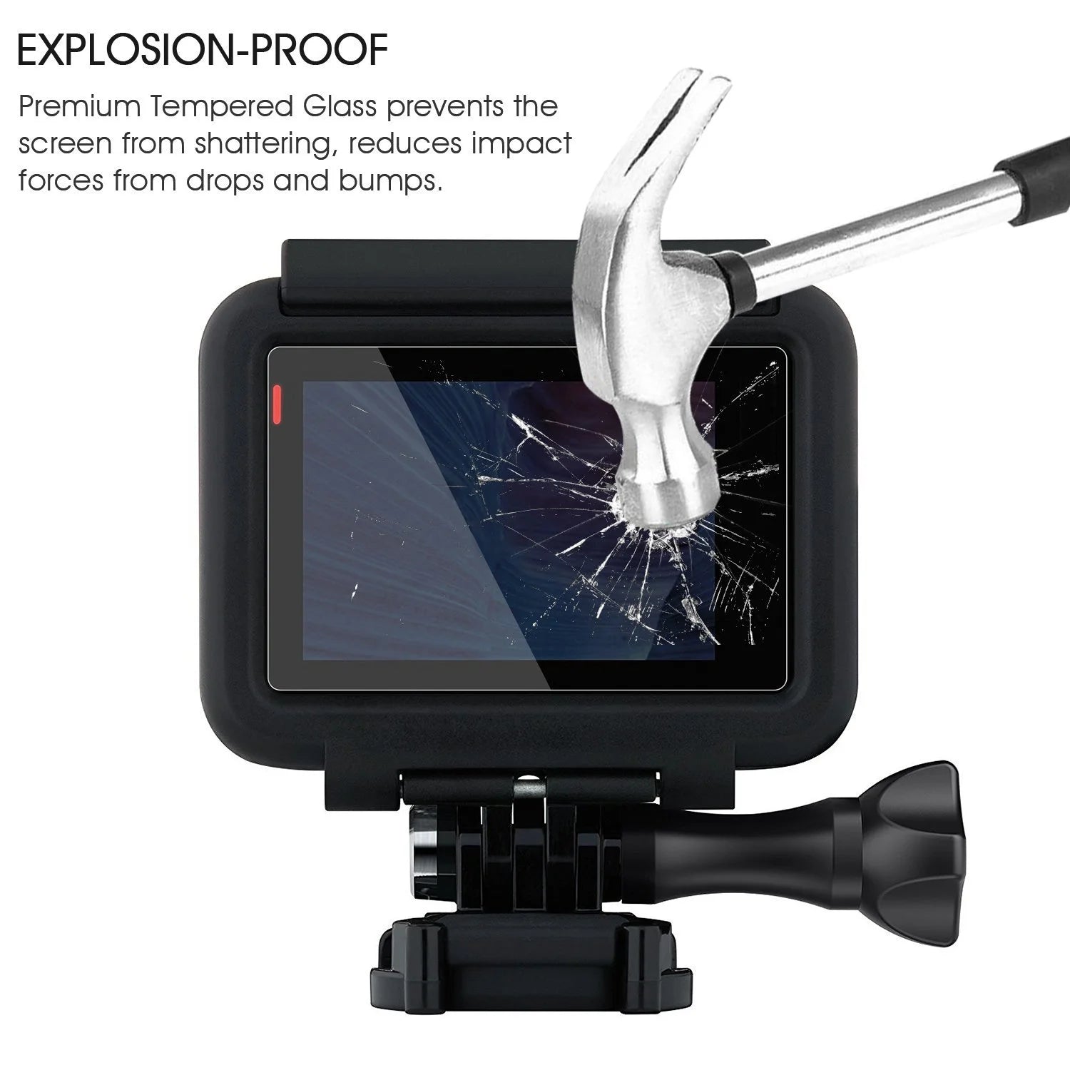 Test de rezistență la zgârieturi al foliei din sticlă securizată pentru GoPro Hero 5, 6 și 7