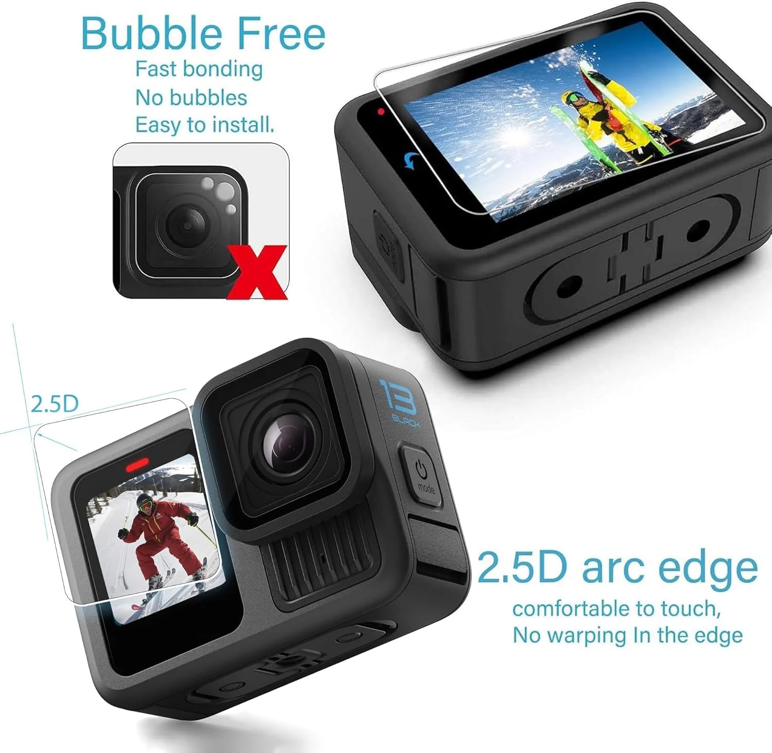 Aplicare folie pe display GoPro Hero 13