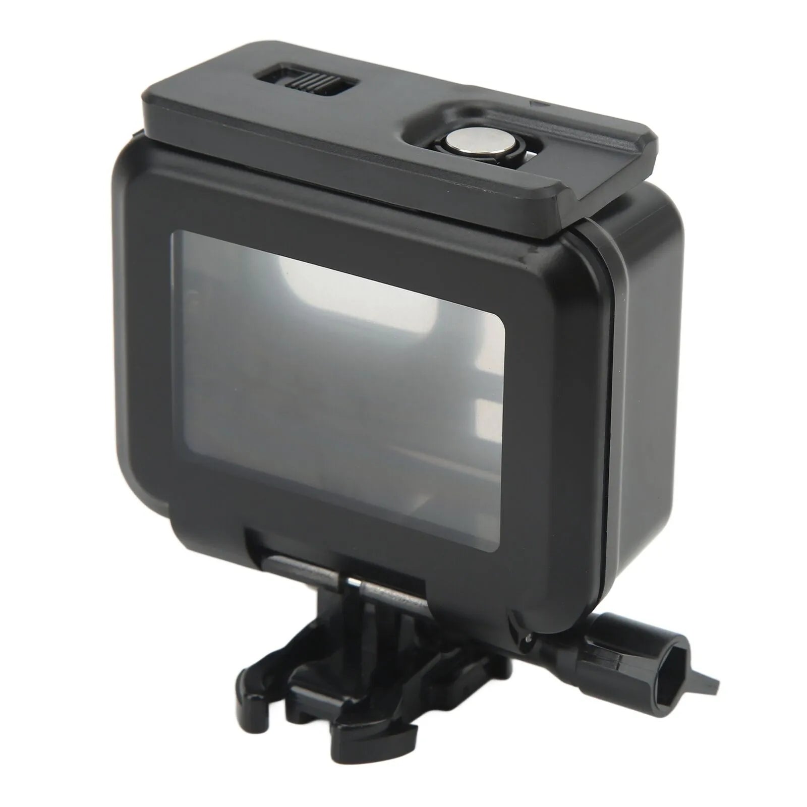 Carcasa protectie subacvatica (waterproof) neagra pentru GoPro Hero 9, GoPro Hero 10, GoPro Hero 11 si GoPro Hero 12, cu clema prindere Quick Release si surub