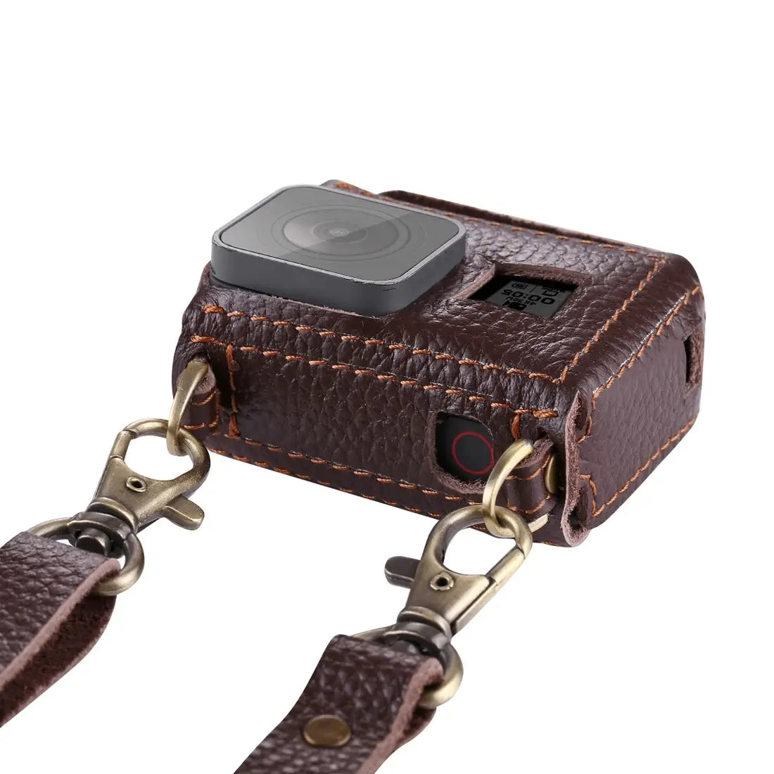 Carcasă din piele montată pe GoPro Hero 6