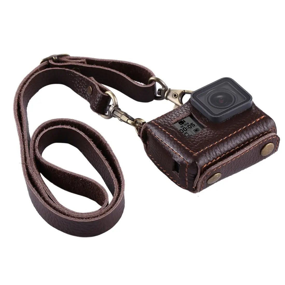 Carcasă din piele montată pe GoPro Hero 7