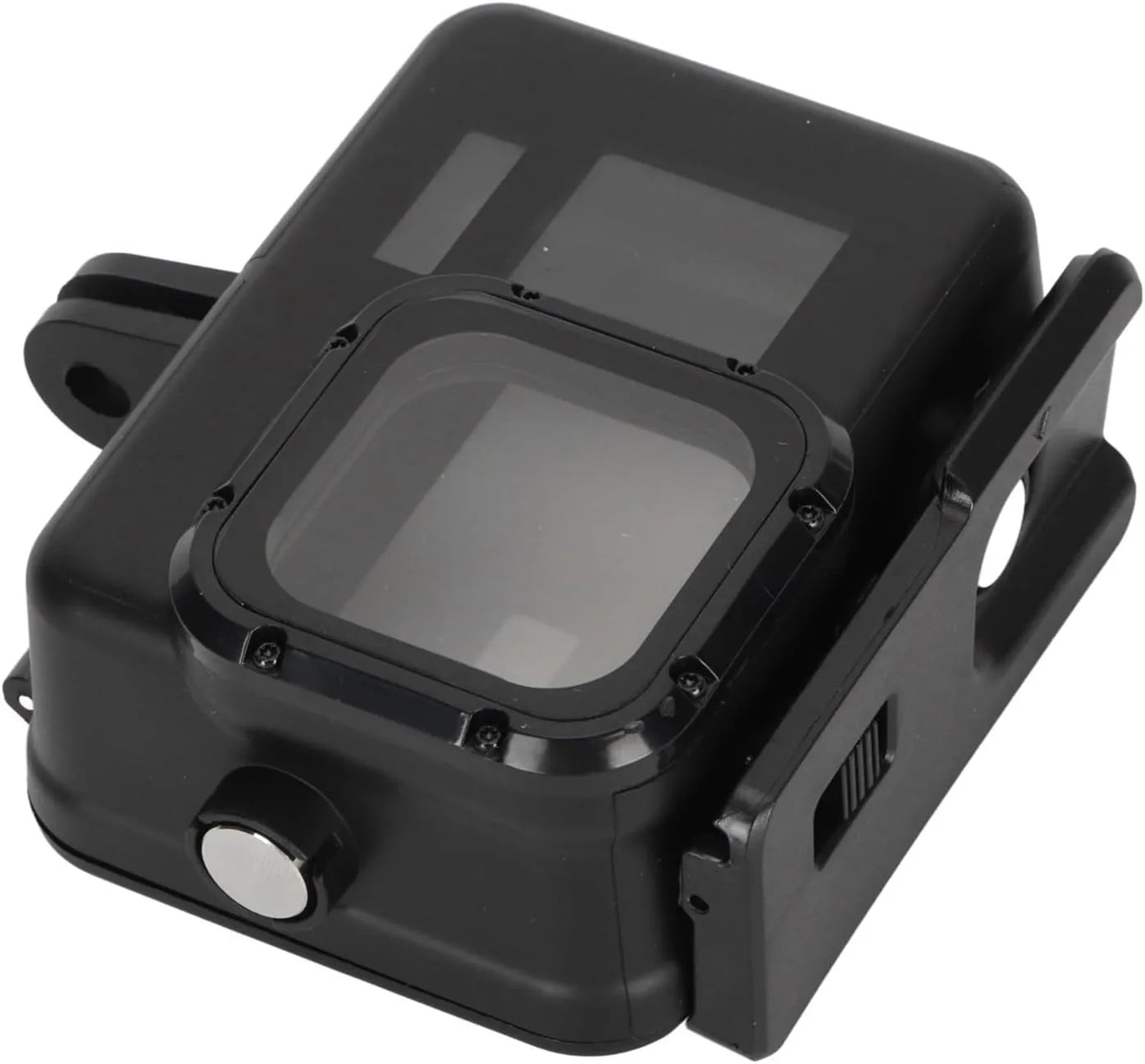 Carcasa protectie subacvatica (waterproof) neagra pentru GoPro Hero 9, GoPro Hero 10, GoPro Hero 11 si GoPro Hero 12, cu clema prindere Quick Release si surub