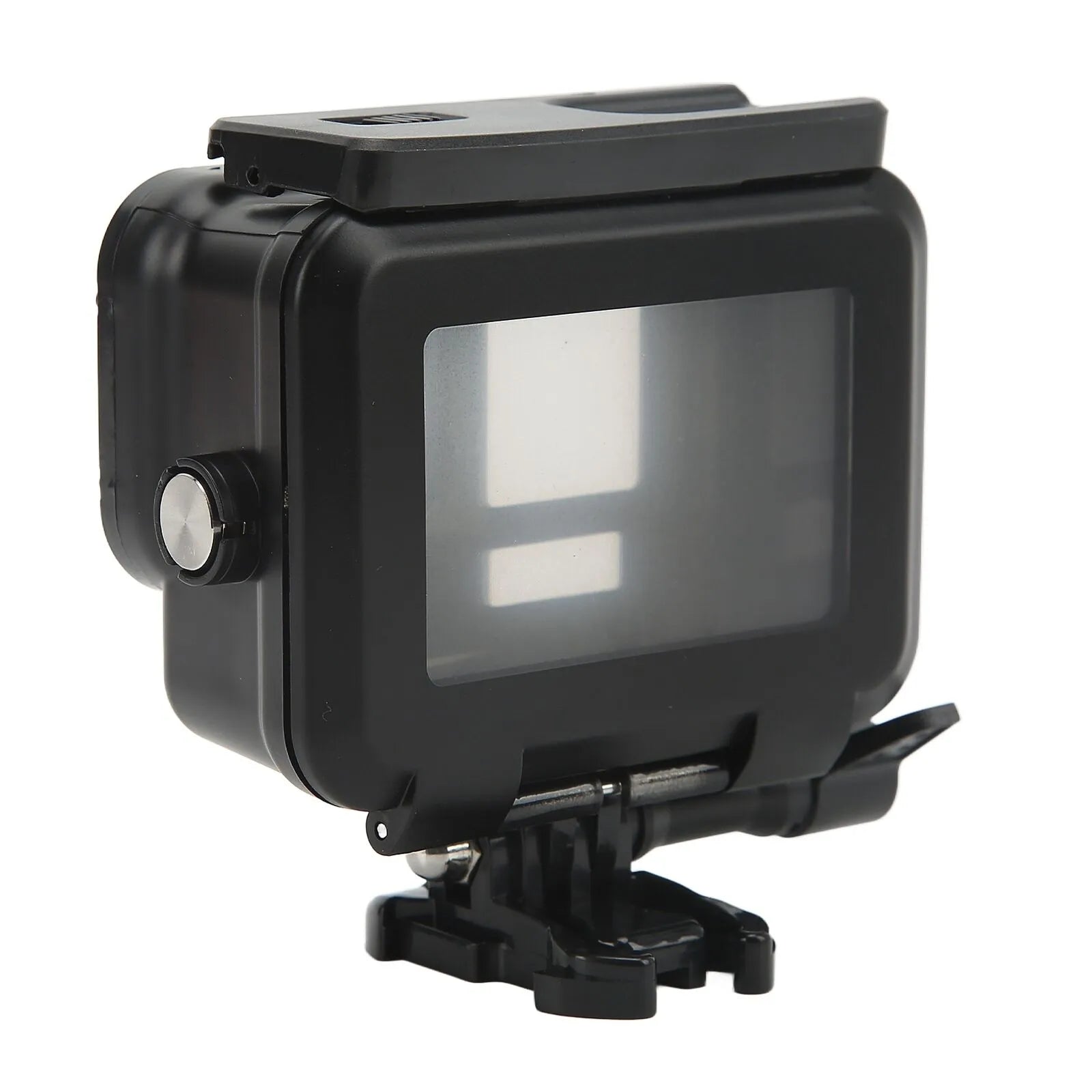 Carcasa protectie subacvatica (waterproof) neagra pentru GoPro Hero 9, GoPro Hero 10, GoPro Hero 11 si GoPro Hero 12, cu clema prindere Quick Release si surub