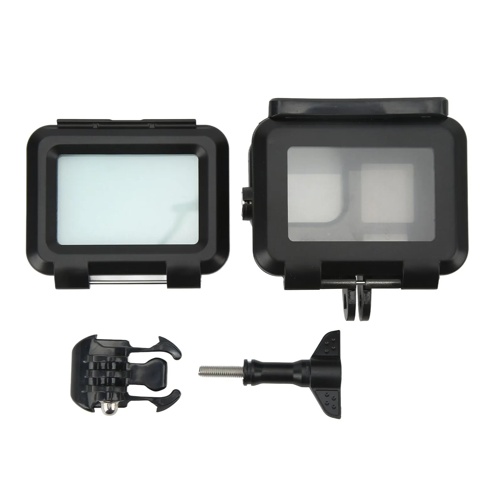 Carcasa protectie subacvatica (waterproof) neagra pentru GoPro Hero 9, GoPro Hero 10, GoPro Hero 11 si GoPro Hero 12, cu clema prindere Quick Release si surub