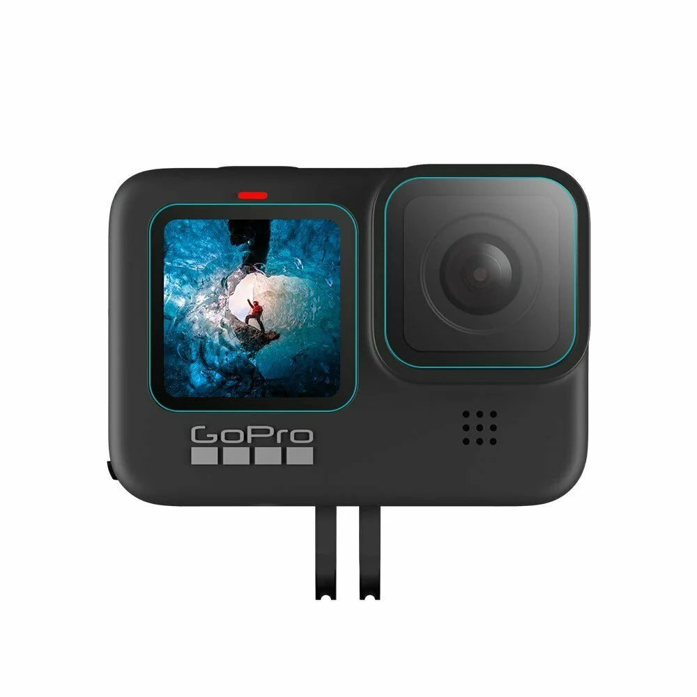 Set de folii de protectie din sticla pentru obiectiv si ecran GoPro Hero 9, 10, 11, 12