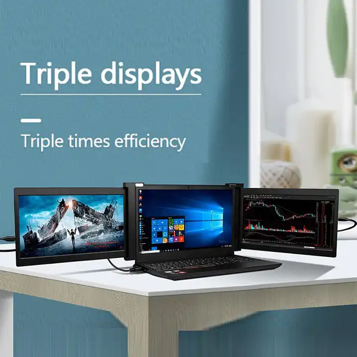 Monitoare portabile Tri-Screen 11.9 inch, FullHD, conecatare USB sau HDMI compatible cu majoritatea laptopurilor
