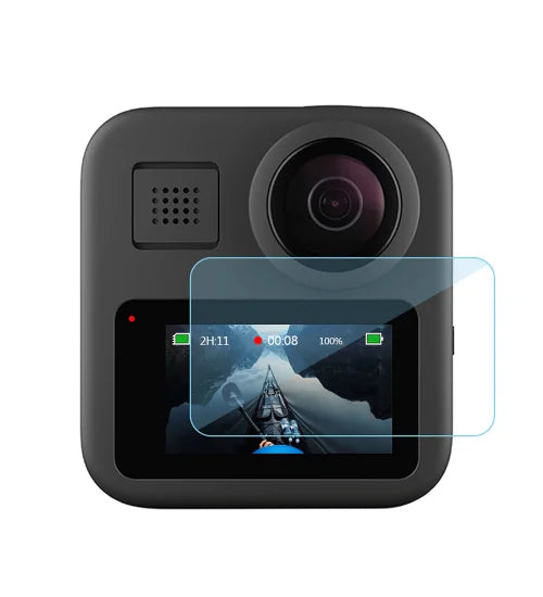 Set 2 folii protecție ecran din sticlă pentru GoPro Hero MAX, incluzând accesorii pentru instalare