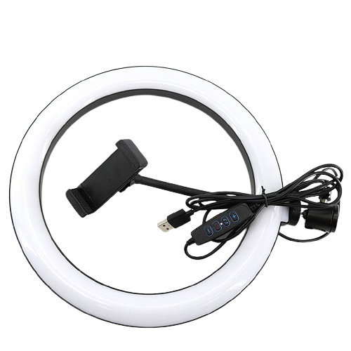Lampa circulara LED diametru 26 cm cu telecomanda si suport telefon