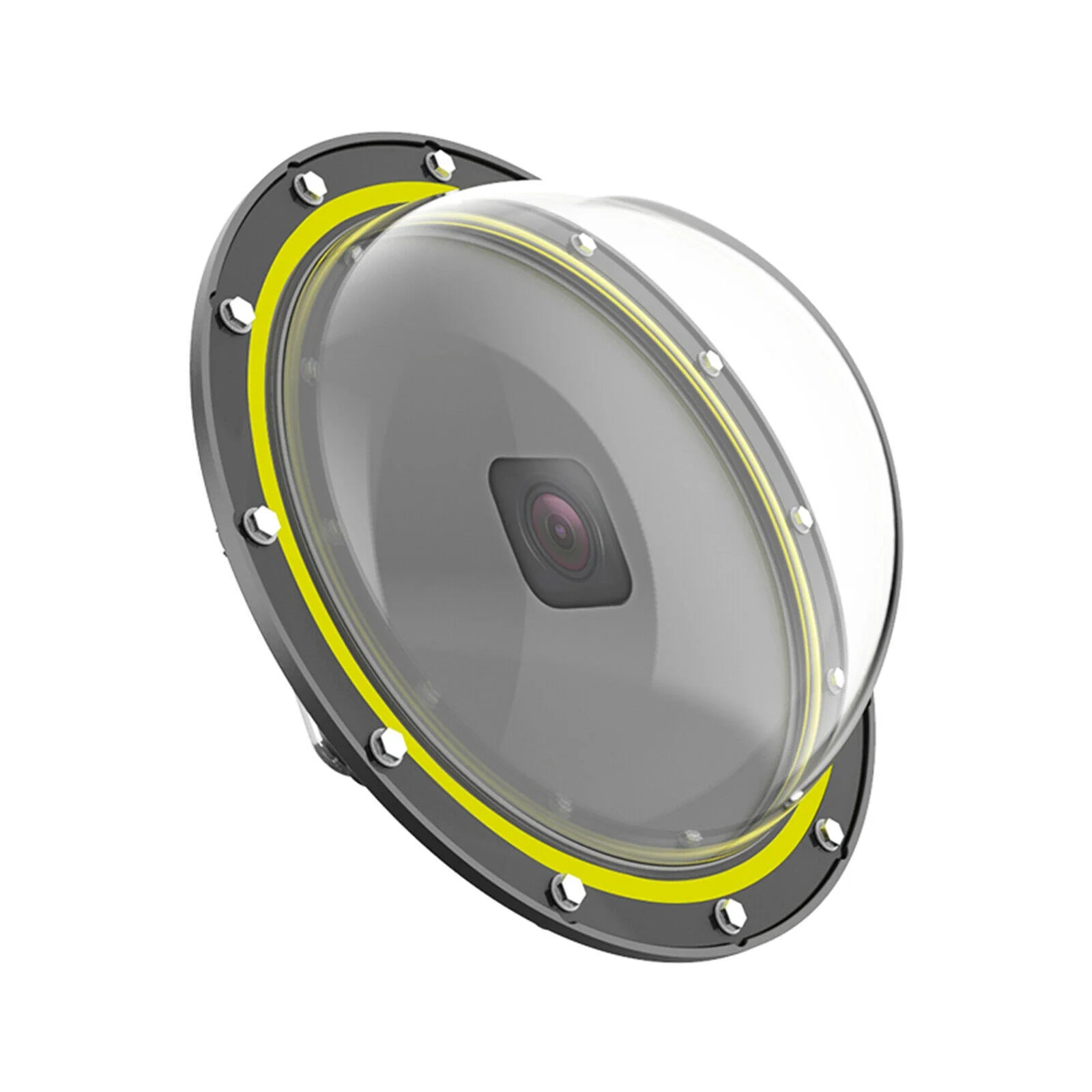 Dome subacvatic montat pe GoPro Hero 6, vedere detaliată