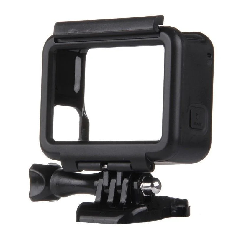 Carcasa de protecție pentru GoPro Hero 5/6/7 – vedere din spate, arătând accesul la ecranul camerei