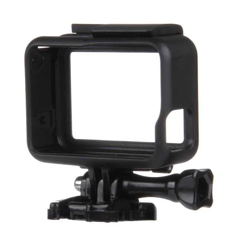 Carcasa de protecție pentru GoPro Hero 5/6/7 – vedere din spate, arătând accesul la ecranul camerei