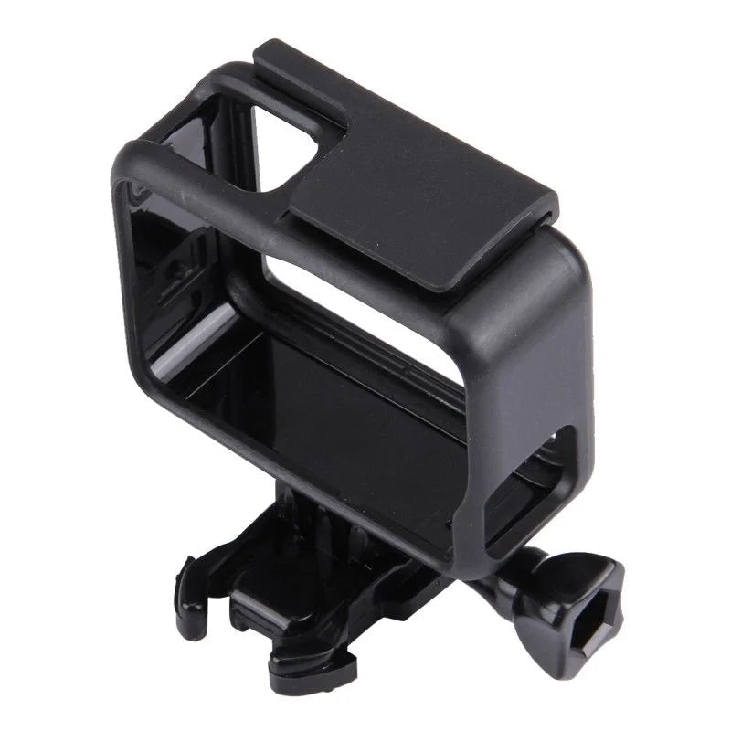 Carcasa de protecție pentru GoPro Hero 5/6/7 – vedere din spate, arătând accesul la ecranul camerei