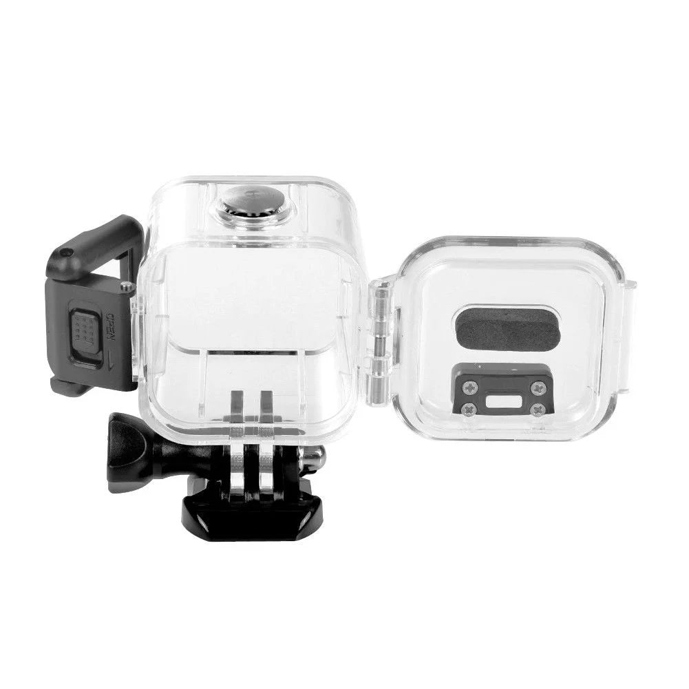 Carcasă pentru GoPro Session 4/5 – vedere din spate, cu acces complet la ecran