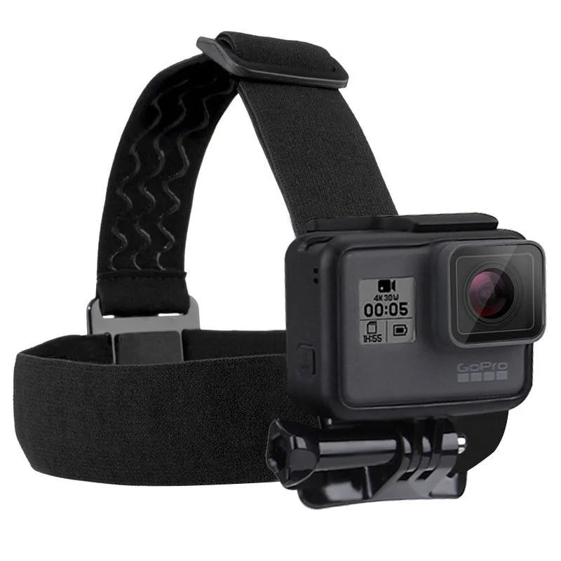Curea de prindere pentru cap, compatibilă cu GoPro, DJI Osmo Action, Insta360 și SJCAM