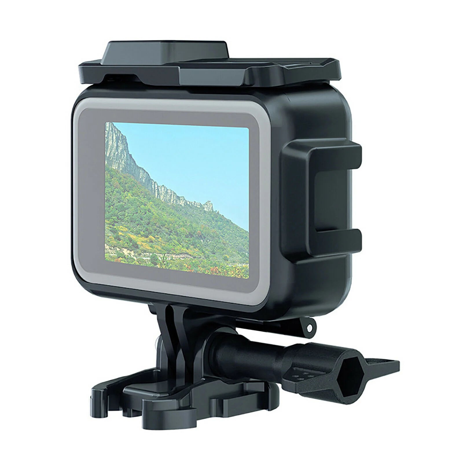 Carcasa montată pe GoPro Hero 9 cu acces la ecran și porturi