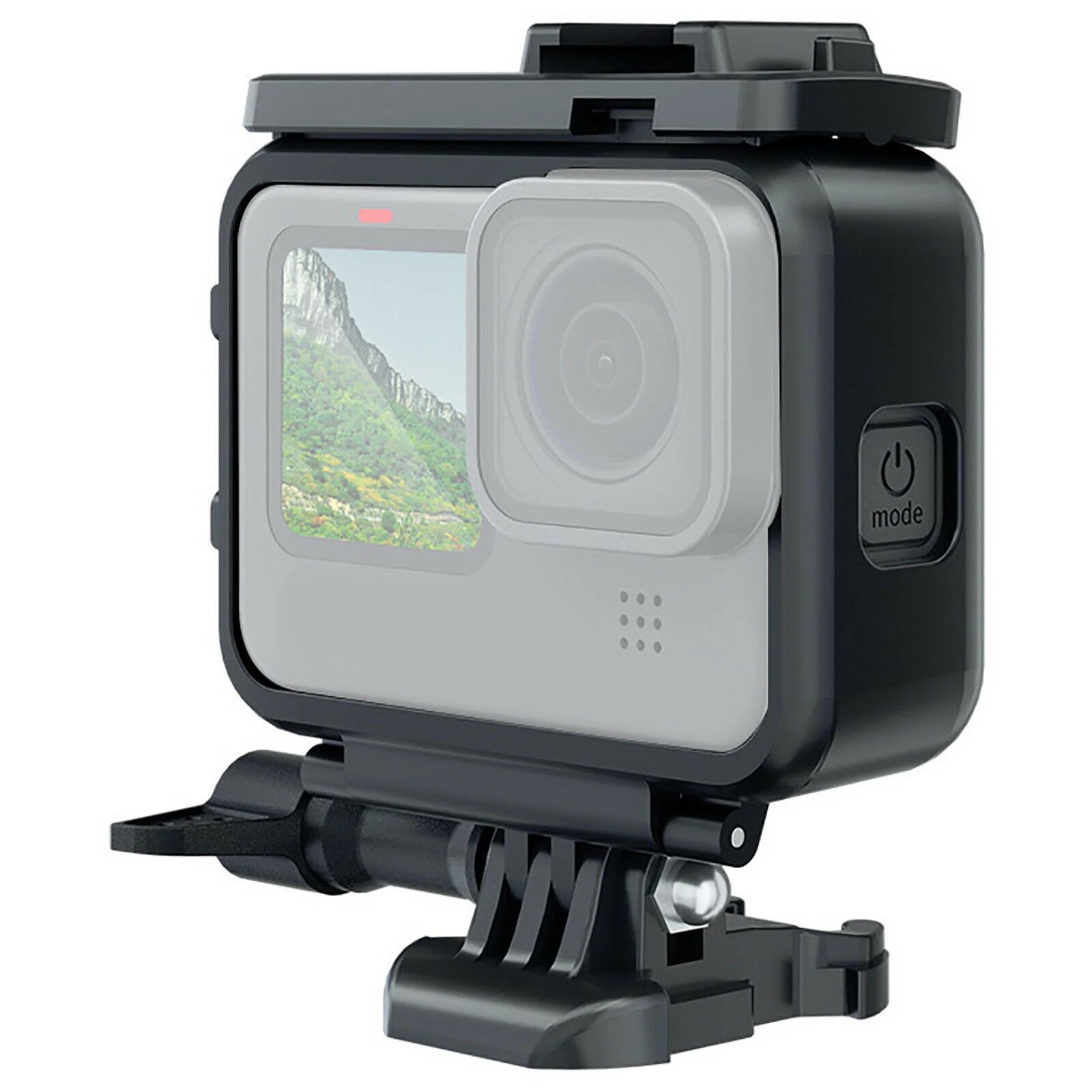 Carcasa montată pe GoPro Hero 9 cu acces la ecran și porturi