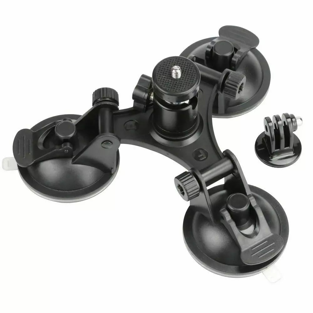 Suport cu 3 ventuze pentru GoPro
