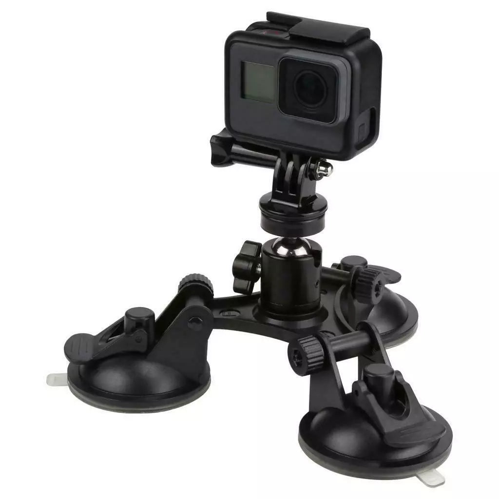 Suport cu 3 ventuze cu o camera GoPro montata GoPro