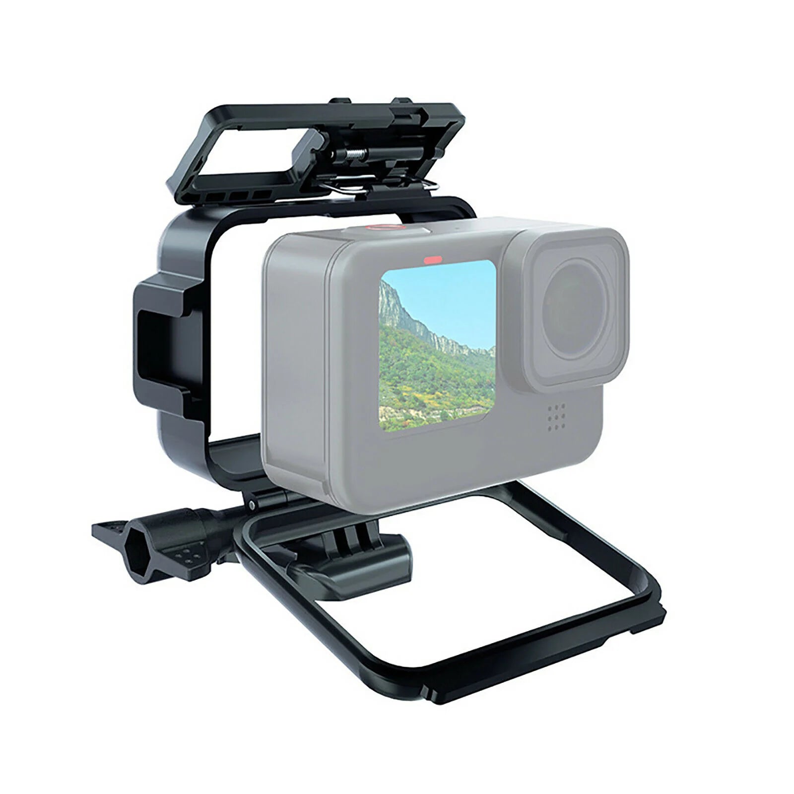 Carcasa montată pe GoPro Hero 9 cu acces la ecran și porturi