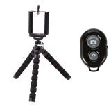 Mini trepied flexibil 12 cm cu telecomanda si adaptor pentru telefon si camere video sport