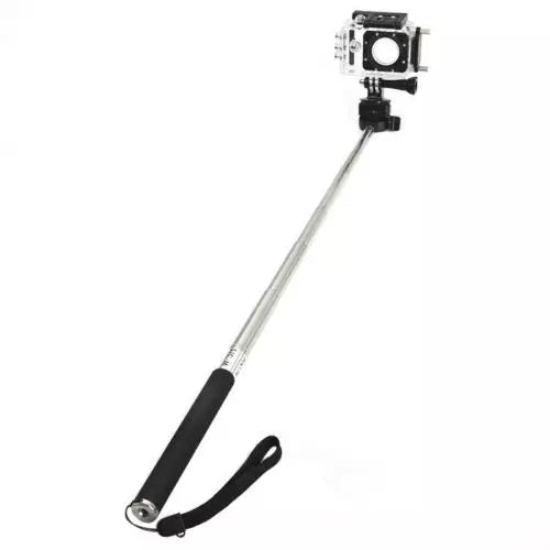 Imagine cu selfie stick-ul complet extins la 100 cm, evidențiind materialul din aliaj de aluminiu
